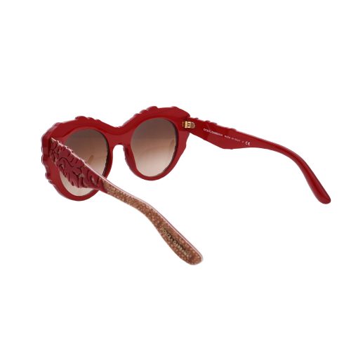 DOLCE GABBANA DG 4267 Flower Pattern Cat Eye Sunglasses Red Brown 3