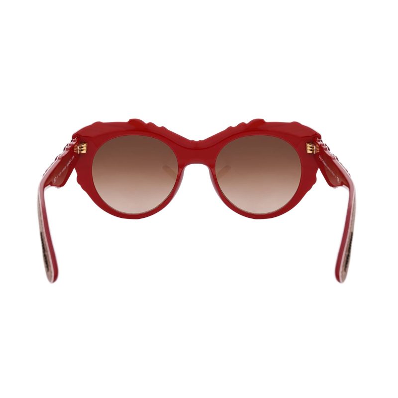 DOLCE GABBANA DG 4267 Flower Pattern Cat Eye Sunglasses Red Brown 4