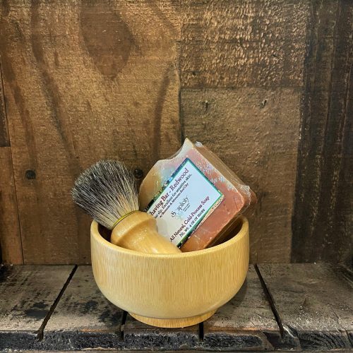 MensShavingSoapSetRedwood Bamboo