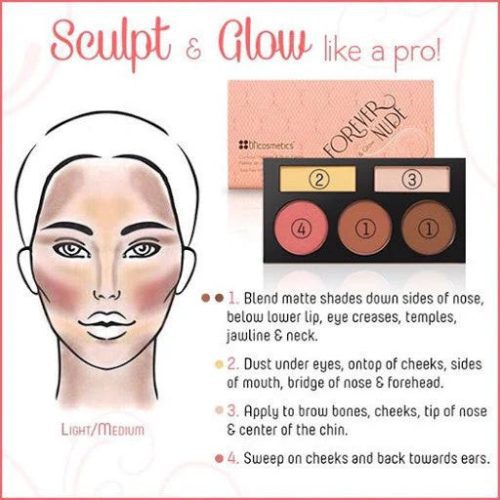 bh cosmetics forever nude sculpt glow contouring kit medium dark 4