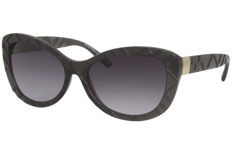 burberry be4217 sunglasses womens butterfly matte grey gold accents grey gradient 3581 8g 1